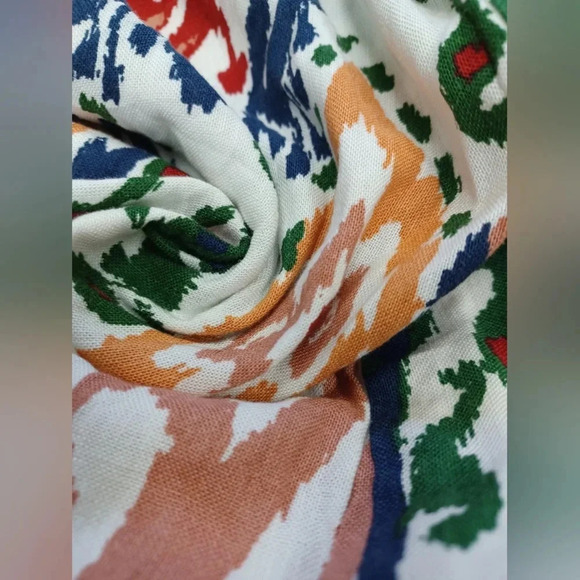 Zara NWT Hanoi Kimono Multicolored Linen Blend  Size Large - Picture 9 of 11